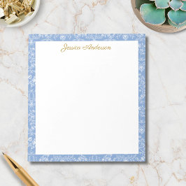 Antiker Rococo-Blumen Floral personalisierter Name Notizblock