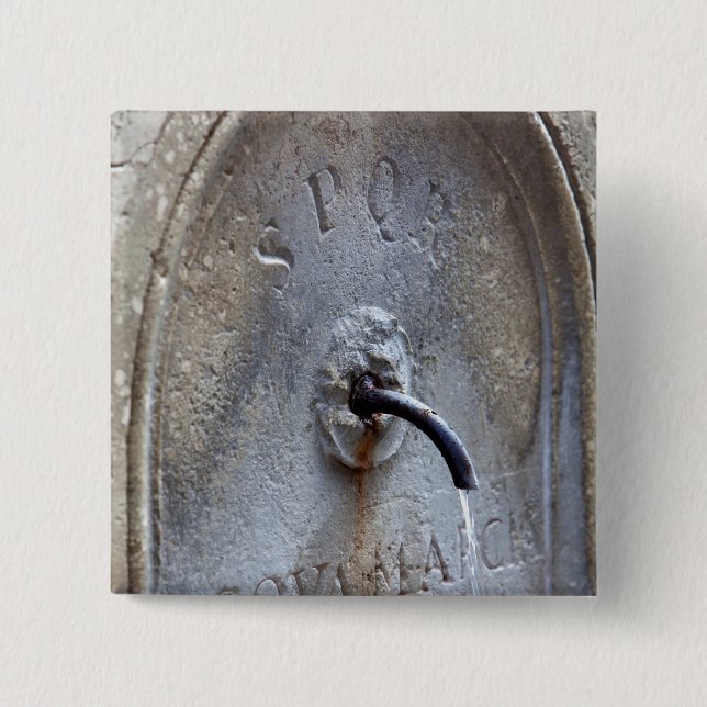 Antiker römischer öffentlicher Wasserbrunnen Button (Vorderseite)