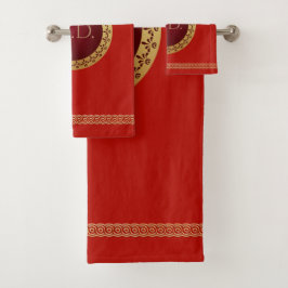 Antiker römischer Stil mit eigenem Monogramm Badhandtuch Set