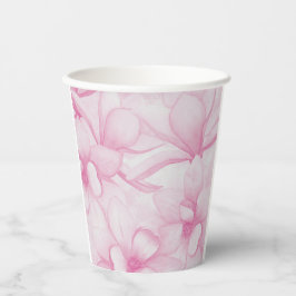 Antiker rosa Blumen Druck Pappbecher