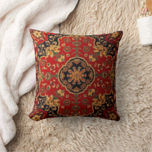 Antiker roter Gold Kashan Teppich Rug Perser  Kissen