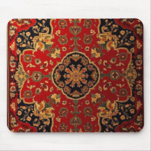 Antiker roter Gold Kashan Teppich Rug Perser Mousepad