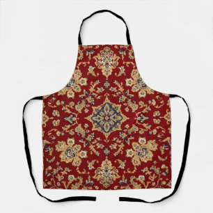Antiker roter Gold Kashan Teppich Rug Perser Schürze