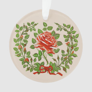 Antiker roter Rosenkranz Florale Gruss Kunst Ornament