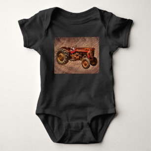 Antiker roter Traktor Baby Strampler