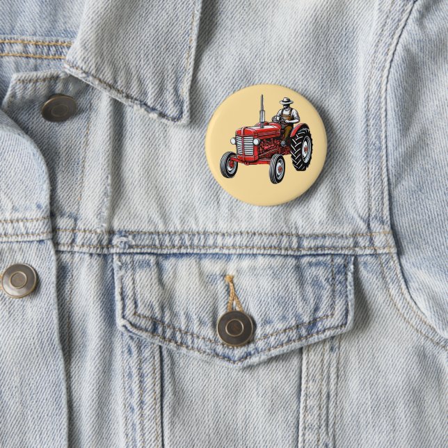 Antiker roter Traktor Button (Beispiel)