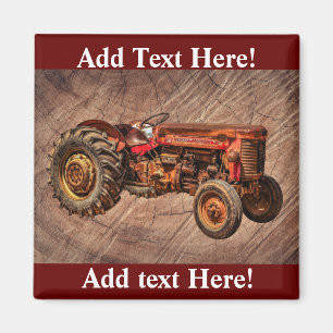 Antiker roter Traktor Roter Traktor Landwirtschaft Magnet