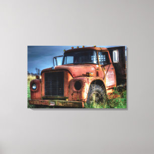 Antiker Rotinternationaler Lieferwagen Truck Leinwanddruck