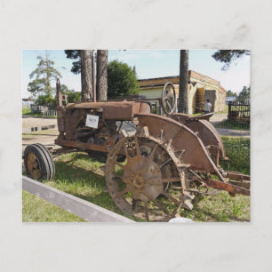 Antiker russischer Traktor Postkarte