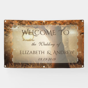 Antiker Rustikaler Baum-Hochzeitsbanner Banner