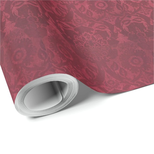 Antiker Samt mit eingeprägtem William-Morris-Eiche Geschenkpapier (Rolleneckpunkt)