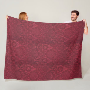 Antiker Samt mit William Morris Eichenprägung Fleecedecke