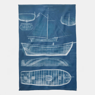 Antiker Schiffs-Plan II Handtuch