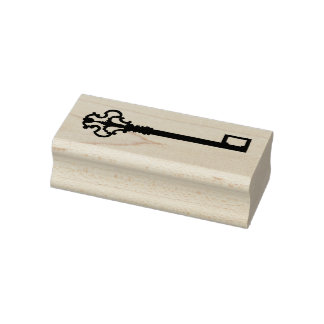 Antiker Schlüssel Holzstempel Gummistempel