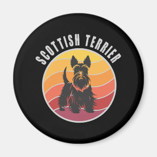 Antiker Schottischer Terrier Sonnenuntergang Magnet