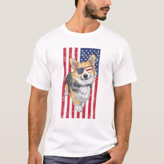 Antiker schwarzer Corgi T-Shirt
