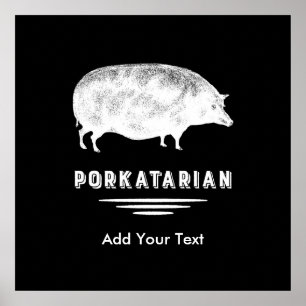 Antiker Schwein-Speck-Liebhaber Porkatarian lustig Poster