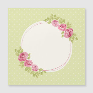 Antiker Shabby-Chic-Blumenrahmen mit Rosen Magnetkarte