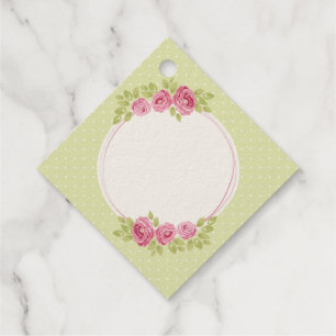 Antiker Shabby-Chic-Rahmen mit Rosenblüten Geschenkanhänger