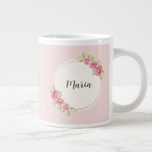 Antiker Shabby Chic Rosenrahmen Jumbo-Tasse