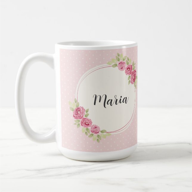 Antiker Shabby-Chic-Rosenrahmen Kaffeetasse (Links)