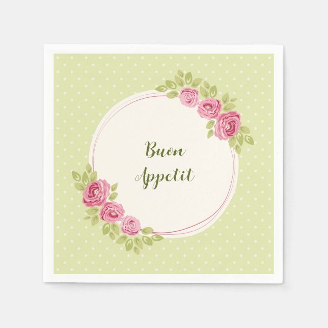 Antiker Shabby Chic Rosenrahmen Serviette (Vorderseite)
