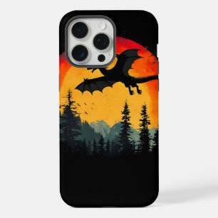 Antiker Sonnenuntergangs-Walddrache iPhone 15 Pro Max Hülle