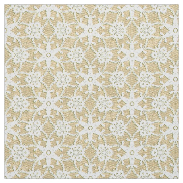 Antiker Spitzedruck - Weiß und Beige Stoff (Muster)