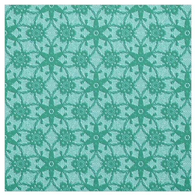 Antiker Spitzenprint - Türkis und Aqua Stoff (Muster)