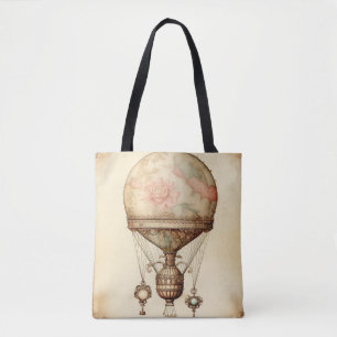 Antiker Steampunk-Blumen-Heißluftballon