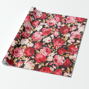 Antiker Stil eines Teppichblumen-Stoffmusters Geschenkpapier