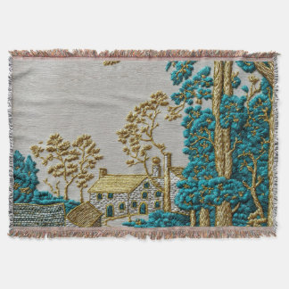 Antiker Stil Teal + Gold Farbe Ländlich Decke