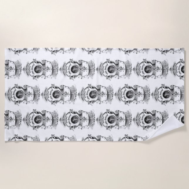 Antiker Tauchsturzhelm Strandtuch (Vorderseite)