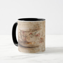 antiker Teetassen- und Blumenstil Tasse