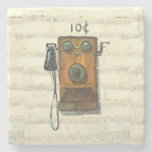 antiker Telefonmarmor-Stein-Untersetzer Steinuntersetzer