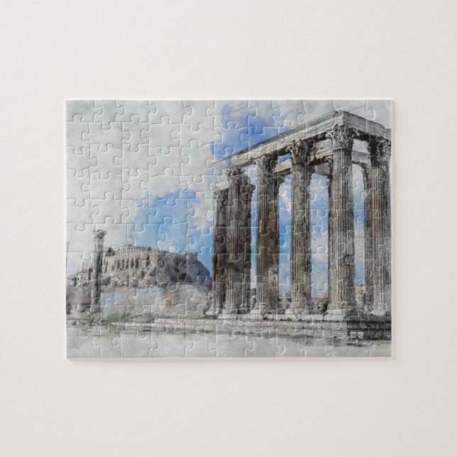 Antiker Tempel Zeus, Athen, Griechenland Puzzle (Horizontal)