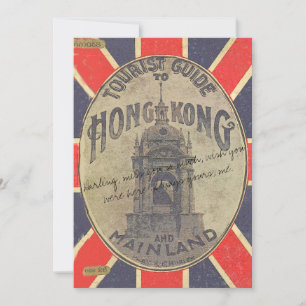 Antiker Touristenführer nach Hongkong mit Union Ja Karte