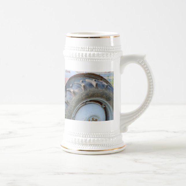 antiker Traktor Bierglas (Rechts)