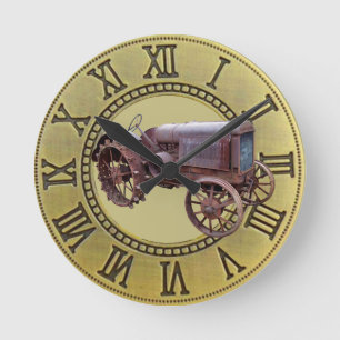ANTIKER TRAKTOR RUNDE WANDUHR