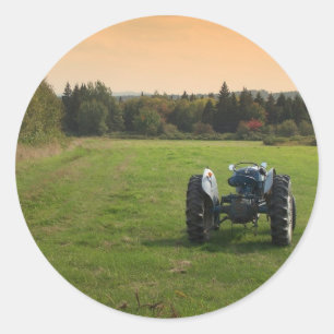 Antiker Traktor Runder Aufkleber