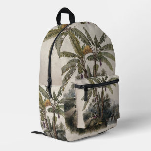 Antiker Tropischer Bananenbaumwald Vintage Bota Bedruckter Rucksack