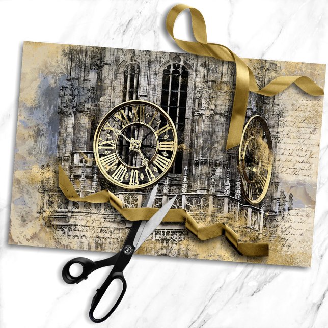 Antiker Uhrenturm | Vintag Steampunk Decoupage Seidenpapier (Von Creator hochgeladen)