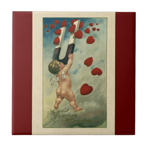 Antiker Valentinstag, Cherub mit Magnetherzen Fliese