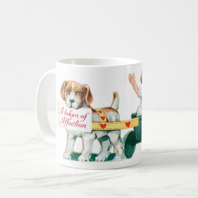 Antiker Valentinstag Kaffeetasse (Vorderseite Links)