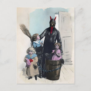 Antiker viktorianischer gruseliger Krampus Postkarte