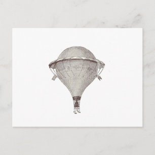 Antiker viktorianischer Heißluftballon Postkarte