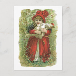 Antiker Viktorianischer Hühnerroster Hen Egg Produ Postkarte