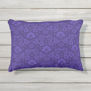 Antiker viktorianischer Indigo-Damaskus-Paisley-Bl Kissen Für Draußen