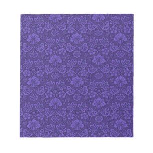 Antiker viktorianischer Indigo-Damaskus-Paisley-Bl Notizblock