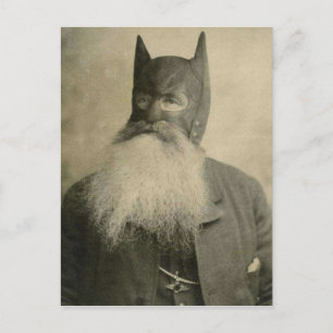 Antiker viktorianischer Mann mit einer Maske mit O Postkarte